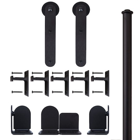 Quiet Glide Black 72" Stick Sliding Door Hardware QG.1300.ST.08